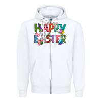 White Western Happy Easter Zipper Hoodie - BundleAndBundleShop
