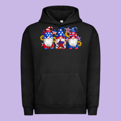American Flag Gnomes Sunflowers Star Urban Hoodie Designed By Artiststas