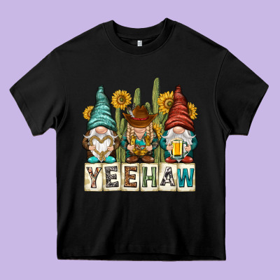 Yeehaw With Gnomies Heavy Core Tee Designed By Nancycooperartshop