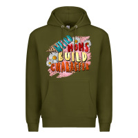 Army Green Weird moms build character Mother's Day Premium Hoodie - FaDigitalArtStudio