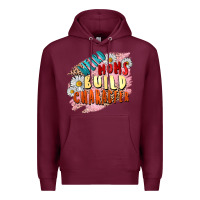 Burgundy Weird moms build character Mother's Day Premium Hoodie - FaDigitalArtStudio
