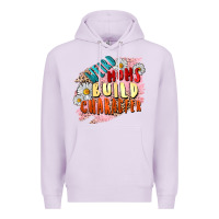 Lilac Weird moms build character Mother's Day Premium Hoodie - FaDigitalArtStudio
