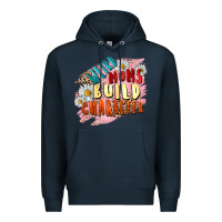 Navy Weird moms build character Mother's Day Premium Hoodie - FaDigitalArtStudio