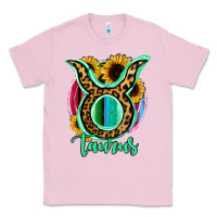 Bubblegum Pink Taurus Zodiac Sign Sunflower Leopard Serape Classic Tee - RanaPortraitStore