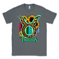 Charcoal Heather Taurus Zodiac Sign Sunflower Leopard Serape Classic Tee - RanaPortraitStore