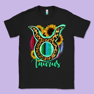 Taurus Zodiac Sign Sunflower Leopard Serape Classic Tee Designed By Ranaportraitstore