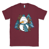 Burgundy Snowman Winter Classic Tee - RanaPortraitStore