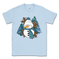 Dusty Blue Snowman Winter Classic Tee - RanaPortraitStore