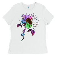 White Be Kind Autism Semicolon Ladies Tee - Jasminsmagicworld
