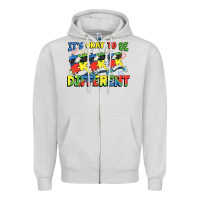 Dove Grey It's okay to be different Autism Zipper Hoodie - FaDigitalArtStudio