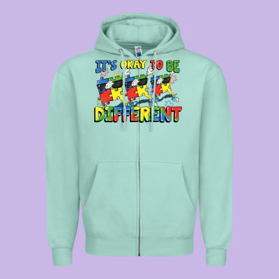 It's Okay To Be Different Autism Zipper Hoodie Designed By Fadigitalartstudio