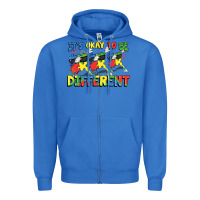 True Royal It's okay to be different Autism Zipper Hoodie - FaDigitalArtStudio