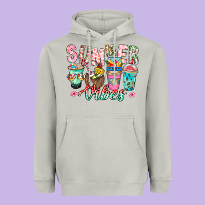 Summer Vibes Heavyweight Hoodie Designed By Cowhidedigitalart