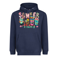 Navy Summer Vibes Heavyweight Hoodie - CowhideDigitalArt