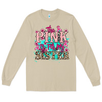 Mushroom The pink is for my sister Cancer Awareness Long Sleeve Tee - HowdyJamesFarm