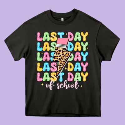 Last Day Of School Heavy Core Tee Designed By Jahusdesignshop