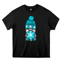 Black winter gnome with snowflake Heavy Core Tee - NancyCooperArtShop