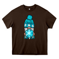 Chocolate Brown winter gnome with snowflake Heavy Core Tee - NancyCooperArtShop