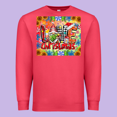 Love Christmas Gnome Premium Sweatshirt Designed By Cowhidedigitalart