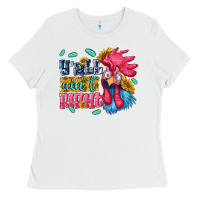 White yall aint right with chicken Ladies Tee - NancyCooperArtShop