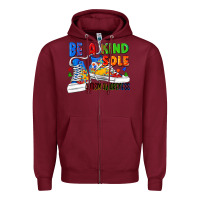 Burgundy Be a kind sole Autism Awareness Zipper Hoodie - FaDigitalArtStudio