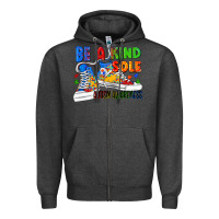 Charcoal Heather Be a kind sole Autism Awareness Zipper Hoodie - FaDigitalArtStudio