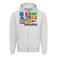 Dove Grey Be a kind sole Autism Awareness Zipper Hoodie - FaDigitalArtStudio