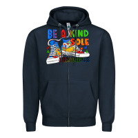 Navy Be a kind sole Autism Awareness Zipper Hoodie - FaDigitalArtStudio