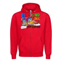 Red Be a kind sole Autism Awareness Zipper Hoodie - FaDigitalArtStudio