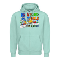 Seafoam Be a kind sole Autism Awareness Zipper Hoodie - FaDigitalArtStudio