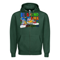 Sports Green Be a kind sole Autism Awareness Zipper Hoodie - FaDigitalArtStudio