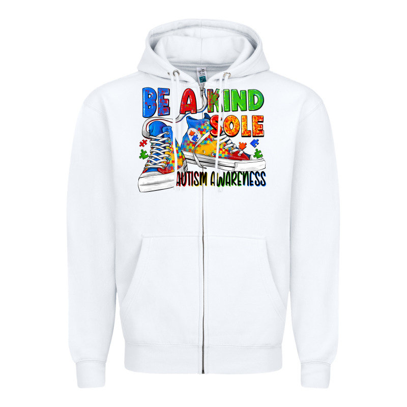 Be A Kind Sole Autism Awareness Zipper Hoodie by FaDigitalArtStudio | Teevron
