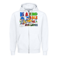 White Be a kind sole Autism Awareness Zipper Hoodie - FaDigitalArtStudio
