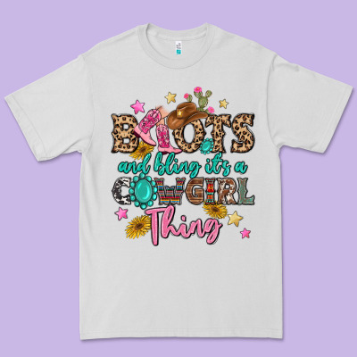 Boots And Bling It's A Cowgirl Thing Premium Tee Designed By Maliassmallbusiness