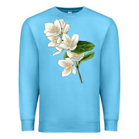 Ocean Blue Mock Oranges Illustrations Premium Sweatshirt - LillyAllenDesigns