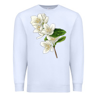 White Mock Oranges Illustrations Premium Sweatshirt - LillyAllenDesigns