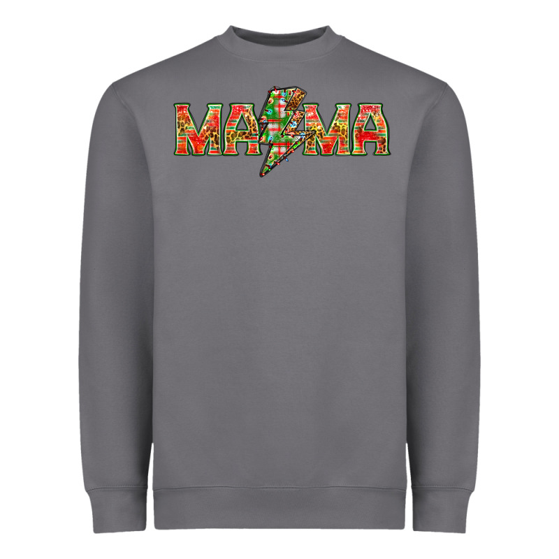 Mama Christmas Lightning Bolt Mother's Day Heavyweight Sweatshirt by HowdyJamesFarm | Teevron