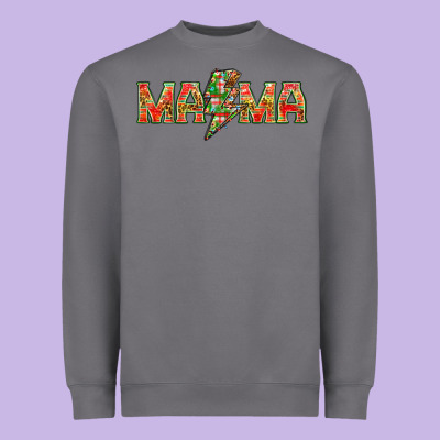 Mama Christmas Lightning Bolt Mother's Day Heavyweight Sweatshirt Designed By Howdyjamesfarm