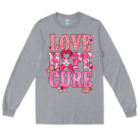 Heather Grey Love Hope Cure Cancer Awareness Long Sleeve Tee - HowdyJamesFarm