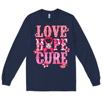 Navy Love Hope Cure Cancer Awareness Long Sleeve Tee - HowdyJamesFarm
