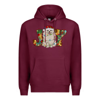 Burgundy pomeranian christmas joy Premium Hoodie - RanaPortraitStore