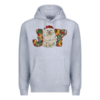 Heather Grey pomeranian christmas joy Premium Hoodie - RanaPortraitStore