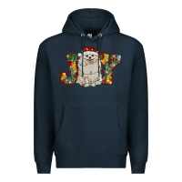 Navy pomeranian christmas joy Premium Hoodie - RanaPortraitStore