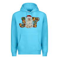 Ocean Blue pomeranian christmas joy Premium Hoodie - RanaPortraitStore