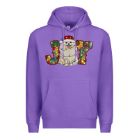 Purple pomeranian christmas joy Premium Hoodie - RanaPortraitStore