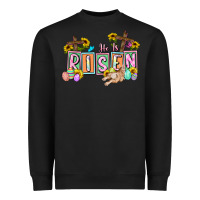 Black He is risen Easter  Easter Day Heavyweight Sweatshirt - CowGirlArtShop