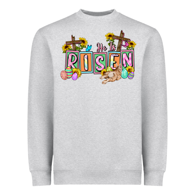 He Is Risen Easter  Easter Day Heavyweight Sweatshirt by CowGirlArtShop | Teevron