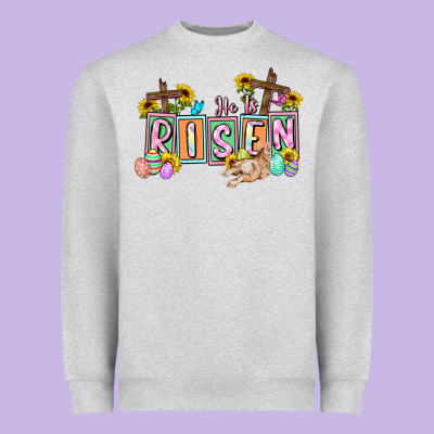 He Is Risen Easter  Easter Day Heavyweight Sweatshirt Designed By Cowgirlartshop