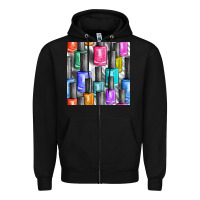 Black colorful nail polish seamless pattern bbs Zipper Hoodie - BundleAndBundleShop