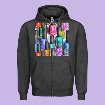 Colorful Nail Polish Seamless Pattern Bbs Zipper Hoodie Designed By Bundleandbundleshop